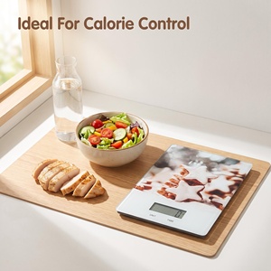 Balance de cuisine numérique 5kg 1g en <span class=keywords><strong>verre</strong></span> <span class=keywords><strong>trempé</strong></span> + ABS 20x14.5x1.4cm 5.3x2cm LCD g oz Lb:oz ml Floz 6 unités CR2032 1.0kg - Product Image 3