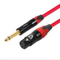 Câble Microphone et Amplificateur en Cuivre Pur TRS 6,5 mm Mâle vers XLR Femelle 10 m, Gaine PE, 3 Broches, Diamètre Extérieur 6,0 mm, pour Lecteur DVD