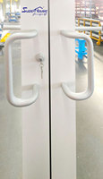 Porte d'entrée commerciale à battant en aluminium NOA GLASS, double, extérieure, pour vitrine, avec vitrage blanc, résistante aux chocs, pour chambre et école