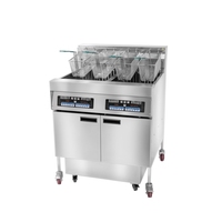 Friteuse professionnelle en acier inoxydable 28L, 1 cuve, 2 paniers, commande numérique informatisée, puissance 18KW pour usage en restaurant
