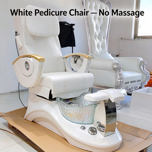 Fauteuil de pédicure rose inclinable avec massage des pieds, bac en verre, pour salon de beauté - Product Image 6