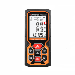 Télémètre laser VICTOR 843 50m 70m 100m avec ruban à mesurer et ligne croisée 3-en-1 avec diffusion vocale et chargement USB - Product Image 1