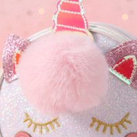 Sacs à main pour enfants filles, portefeuille licorne en cuir paillettes peluche sac à main pour filles enfants Mini sacs à bandoulière sacs à bandoulière
