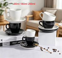 Ensemble tasse et soucoupe à café en céramique de style européen rétro mat, 470 ml, luxe léger, motif fleur de cabra, rond, pour la maison, le bureau, le café