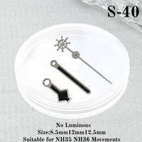 Aiguilles de montre de plongée lumineuses vertes en acier inoxydable, accessoires de réparation pour mouvements automatiques Seiko NH35/NH36/NH70