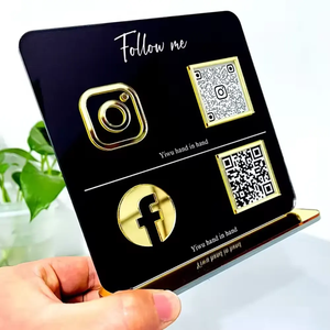 Placas de Acrílico com Código QR para Redes Sociais, Displays Arqueados Escaneáveis para Instagram, para Negócios, Salões, Restaurantes e Bares - Product Image 4