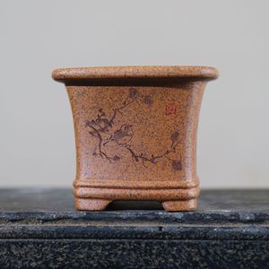 Pot à Bonsaï Carré Zisha Fait Main en Argile de Su Bingjiang pour Plantes de Bureau - Product Image 2