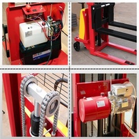 Gerbeur semi-électrique hydraulique 1 tonne, modèle 1T-1.6, levée 1600 mm, mât bi-étages, pneus pleins, batterie plomb-acide, pour entrepôt et palettes