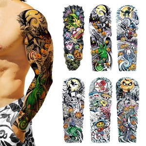 Manga de tatuaje para Halloween, pegatina temporal de brazo completo, gran oferta de <span class=keywords><strong>Amazon</strong></span> - Product Image 1
