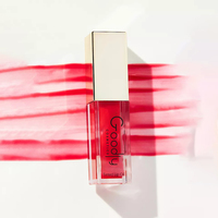 Brillant à lèvres marque privée imperméable à l'eau rose cerise Logo personnalisé changeant de couleur augmentez le volume de vos lèvres saveur de fruits 5ml huile pour les lèvres