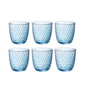 BORMIOLI - Set di 6 Bicchieri da Acqua Slot Line in Vetro Blu 29cl - Product Image 1