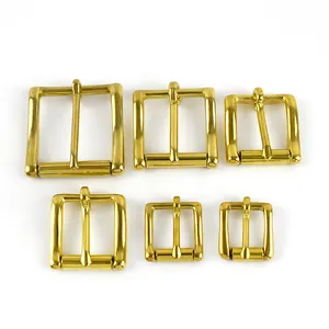MeeTee BF463 Brass Buckle For Leather Belt Hardware Accessory Backpack Strap Adjustable Clasp Buckle Handbag Roller Pin Buckles