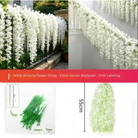 Guirlande de fleurs de cerisier artificielles semi-faites à la main en soie, décoration suspendue pour plafond de mariage