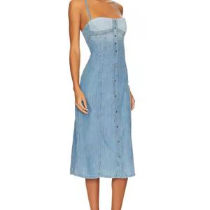 Robe d'été trapèze sans manches, délavée, bustier, dos nu, ajustée, décontractée et sexy pour femmes – Grande Vente - Product Image 2