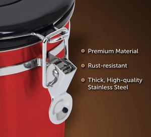 Boîte à café hermétique durable en acier inoxydable avec cuillère pour stocker les grains de café et la poudre alimentaire - Product Image 2