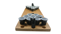 Jeu de Beer Pong en Bois Personnalisable pour Fêtes, Mini Table de Jeu de Boissons de Table, Couleur Naturelle, 2 Joueurs
