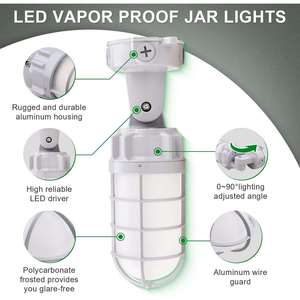 Lumière LED étanche à la vapeur 21W pour pot en verre, IP655000K, cage de sécurité étanche à la vapeur, 120-277V pour la marque LEDLIGHTING WHOLESALE - Product Image 6