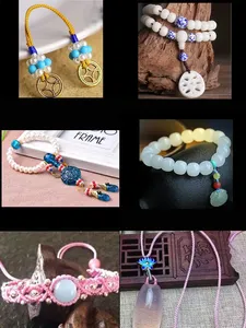 Bracelet et collier Shamballa en <span class=keywords><strong>nylon</strong></span> de 1,5 mm, cordon tressé, cordons de <span class=keywords><strong>macramé</strong></span>, crochet, tricot, couture, point de croix, bijoux DIY écologiques - Product Image 5
