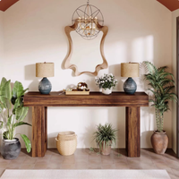 Console en bois de pin massif de style rétro américain pour hall d'entrée, décoration simple, moderne et de luxe léger pour hôtel et gîte