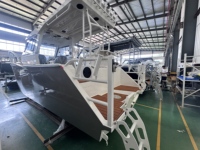 Bateaux de pêche en aluminium Allsea Seaking de 23 pieds (6,85 m) avec pont de pêche circulable, bateau de loisirs en haute mer, cabine ouverte, bateau de baignade