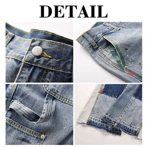 Venta al por mayor OEM: Vaqueros de algodón 100% de alta calidad para hombre, diseño vintage bordado, corte recto, cintura media, estilo urbano de invierno y primavera. - Product Image 6