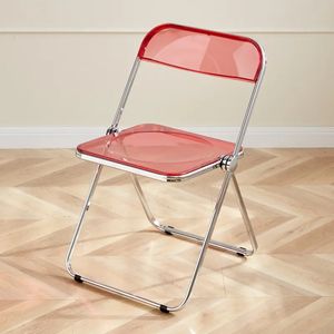 Portable Clear Acrylic Plastic Metal <b>Dining</b> Room Foldable Rental Hotel & Restaurant <b>Chairs</b> Industrial Design Kitchen Use - Product Image 6