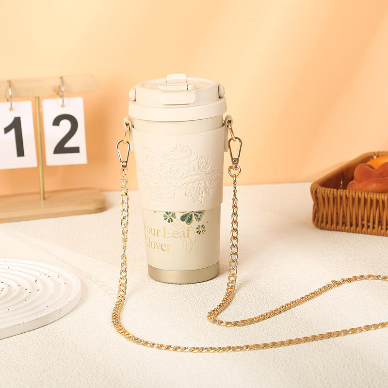 โคลเวอร์สี่แฉกสีขาว [สายโลหะสำหรับพกพา]