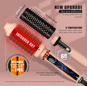 Rizador de Pelo PTC Retráctil con Luz Roja, Cepillo Térmico Eléctrico, Pantalla LCD de Temperatura, Calentamiento Rápido, Herramienta de Peinado - Product Image 5