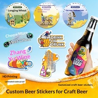 Étiquette autocollante personnalisée pour bière artisanale, vin, brandy, bouteille en verre, adhésif imperméable, logo de boisson alcoolisée, code QR, tasse HCZBGJ-5S