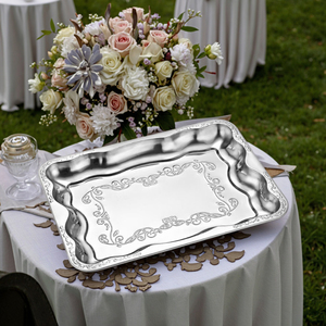Langlebiger Edelstahl Schmetterling Rechteckige Essteller, geprägte Obst Lagerung Trocken frucht Snacks Hotel Selbstbedienung Hochzeit - Product Image 6