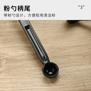 Cepillo de limpieza para cafeteras Kafei Shi, cabezal curvo de PP y nailon, limpiador manual para cabezales de máquinas de espresso. - Product Image 3
