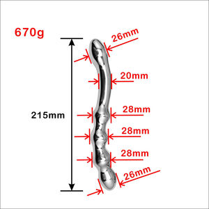 Estimulador de Masaje de Doble Extremo de Acero Inoxidable, Tapón Anal de Metal para Adultos - Product Image 5
