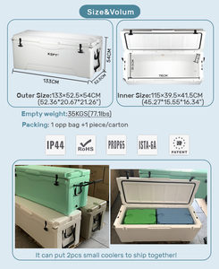 Nevera Portátil Aislada de 190QT con Ruedas y Asa, Material PE, para Campamento, Pesca en el Mar - Product Image 3