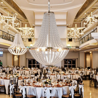 Lustre en cristal moderne de luxe pour mariage plafonniers suspendus romantiques pour hôtel fête événements salle de mariage professionnel