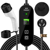 Chargeur EV portable Type 2 3,5 kW 16 A IP66 avec écran couleur, prise EU, version russe, pistolet de charge EV pour véhicule électrique