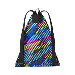 Free sample Custom Logo Mesh Swim Bag <b>Drawstring</b> <b>Backpack</b> with Wet Pocket Net Beach <b>Backpack</b> for Swimming Gym and Workout - Product Image 6