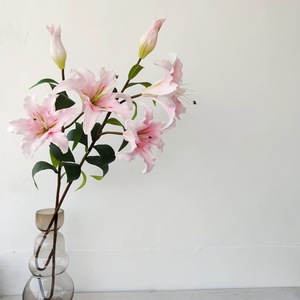 Bouquet de fleurs de lys artificielles rose et blanc 30cm-100cm en caoutchouc souple pour la décoration intérieure Saint-Valentin - Product Image 2