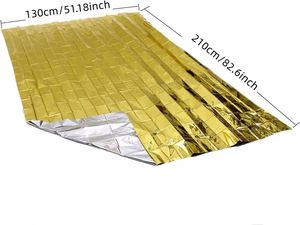 Manta Térmica de Emergencia de Mylar Dorada con Logotipo Personalizado, Reflectante, para Bebés, 130x210cm, para Todas las Estaciones, de Alta Calidad - Product Image 2