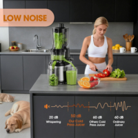 Extracteur de jus d'orange électrique en gros, étanche, à pression à froid lente, interface anglaise, pour usage domestique et bar à jus