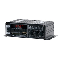 Amplificador de Potencia para el Hogar, 220V 12V, Amplificador de Potencia con Radio FM y Ranura para Tarjeta de Coche