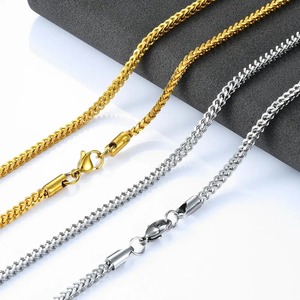 Chaîne de collier tressée pour homme en acier inoxydable couleur or/argent 3 mm, collier ras du cou pour femme et homme, bijou en métal de haute qualité, accessoire cadeau - Product Image 6