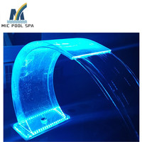 Rideau d'eau artificiel de piscine en acrylique, Cascade avec transformateur et télécommande