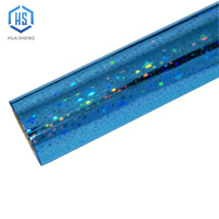 Film DTF PET 32cm x 100m Couleurs Métalliques Holographiques Effet Œil de Chat Bleu, Colle UV, Bronzage, Laminage, Estampage à Froid, Feuille d'Or