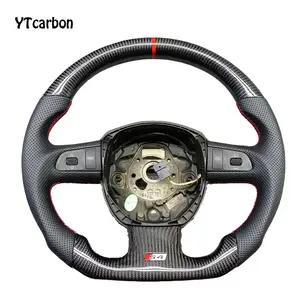 Volante in fibra di carbonio in pelle perforata YTcarbon per Volante S4 B8 accessori per auto