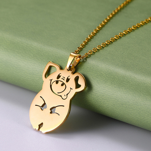 Collar con dije de elefante para niños, cadena de oro de acero inoxidable <span class=keywords><strong>2021</strong></span>, <span class=keywords><strong>Animal</strong></span>, venta al por mayor, elefante Panda, joyería - Product Image 4
