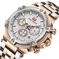 Jam Tangan Pria MINI FOCUS MF0470G Original Reloj Montre Kalender Tahan Air Kronograf Multi Fungsi Mewah Quartz untuk Pria