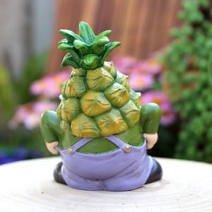 Stile creativo cartone animato <span class=keywords><strong>ananas</strong></span> nano figurina in miniatura decorazione da giardino in resina artigianale giardino all'aperto e cortile regalo - Product Image 5