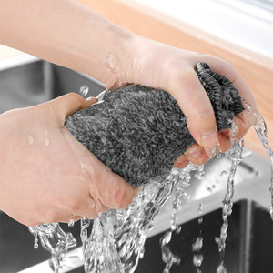 Kitchen Cleaning Cloth Bamboo Charcoal Fiber 30x30cm Lint Free Absorbent Dishcloth For Pots And Pans - Product Image 2