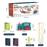El mejor regalo para niños TCXW031102, coches eléctricos de animales, tren de dominó educativo de inteligencia para niños de madera con sonido ligero para niñas