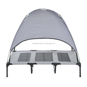 Elevated Portable Dog Cot Cooling Pet Bed With Canopy Shade; Raised Mesh Cot Cooling Dog Bed mit Removable Canopy Tent - Product Image 6